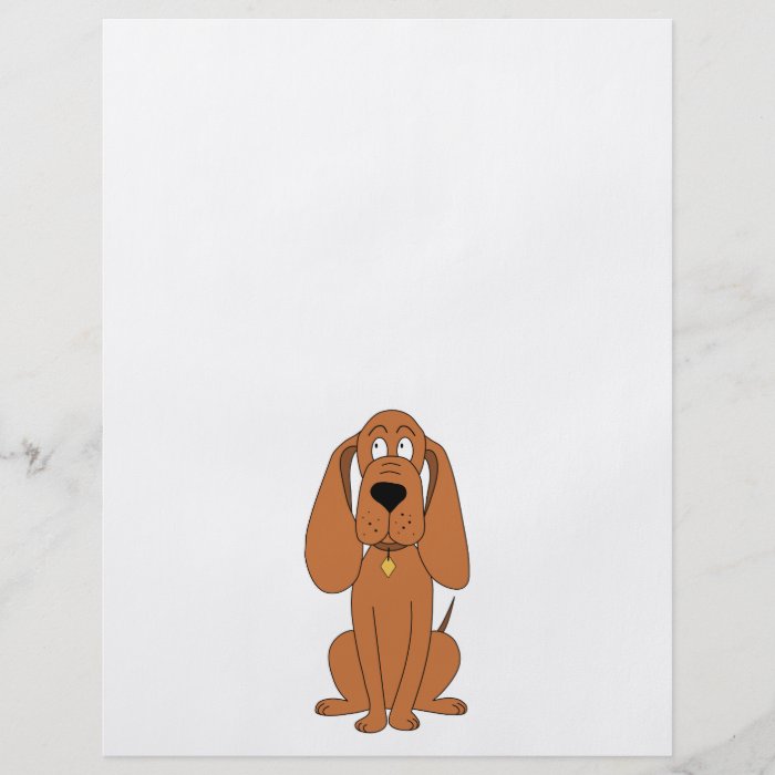 Brown Dog. Hound Cartoon with Collar. Full Color Flyer