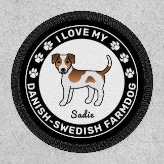 Brown Dog I Love Danish-Swedish Farmdog &amp; Name Patch