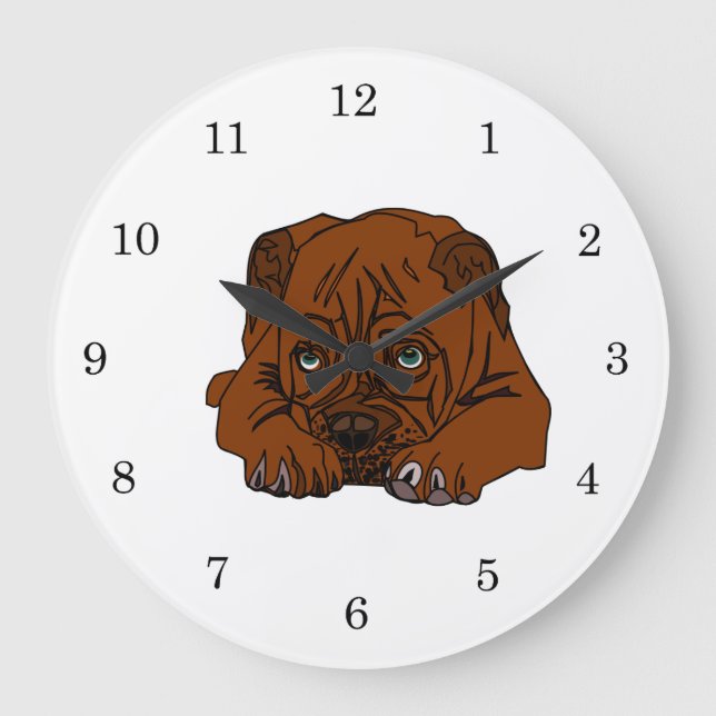 Brown Dog Large Clock (Front)