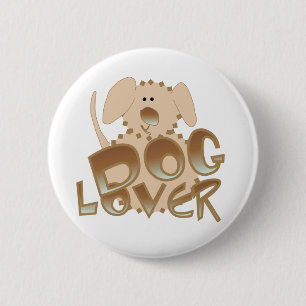 Brown Dog Lover Tshirts and Gifts Button