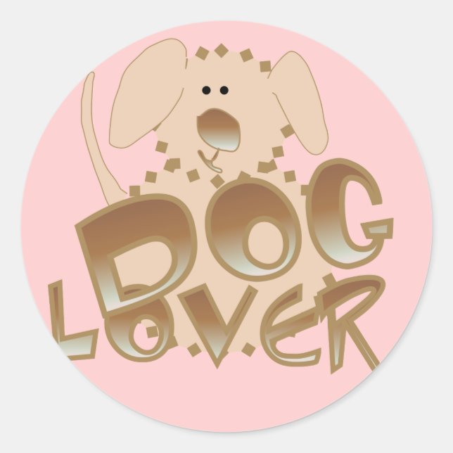 Brown Dog Lover Tshirts and Gifts Classic Round Sticker (Front)