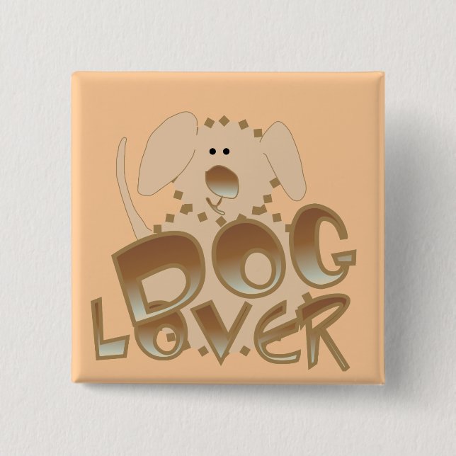 Brown Dog Lover Tshirts and Gifts Pinback Button (Front)