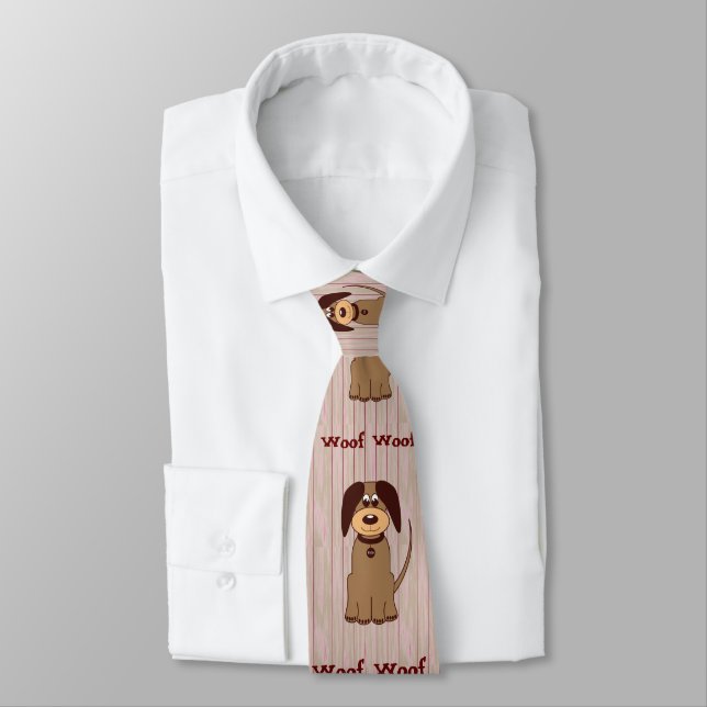Brown Dog Necktie (Tied)