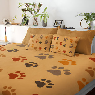 Brown Dog Print Duvet Cover