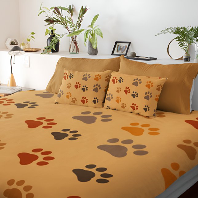 Brown Dog Print Duvet Cover (Creator Uploaded)