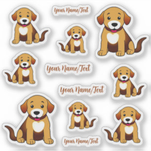 Brown Dog Sitting - Sticker