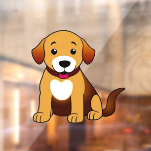 Brown Dog, sitting - Window Cling