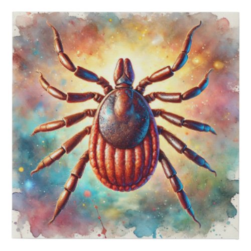 Brown Dog Tick 080724AREF111 _ Watercolor Faux Canvas Print
