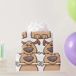 Brown Dog With A Bone Wrapping Paper