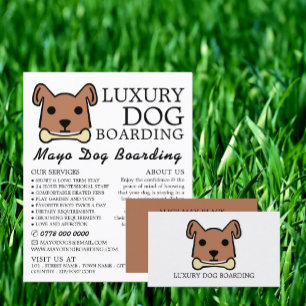 Brown Dog with Bone, Dog Boarding Business Card