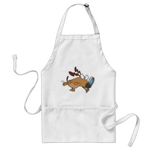 Brown Dog With Magnifying Glass Adult Apron