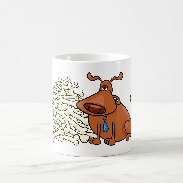 Brown Dog with Pile of Bones Cute Pet Coffee Mug (Creator Uploaded)
