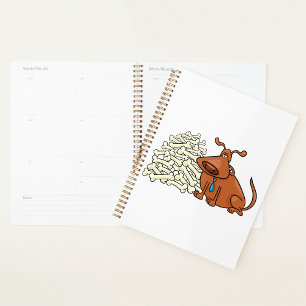 Brown Dog with Pile of Bones Cute Pet Planner