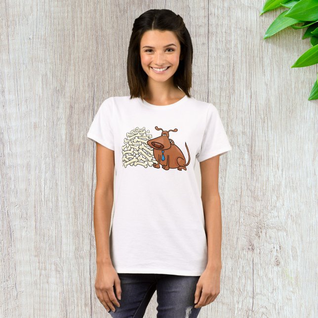 Brown Dog with Pile of Bones Cute Pet T-Shirt (Creator Uploaded)