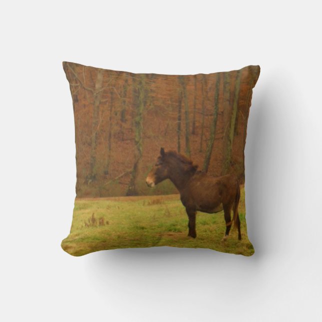 Brown donkey, throw pillow (Front)