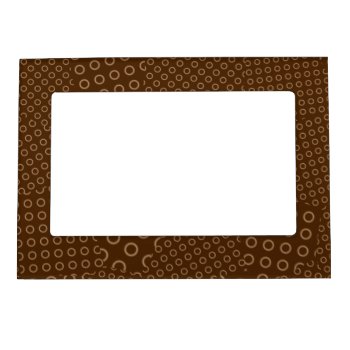 Brown Dot Patchwork Picture Frame Magnet by Gingezel at Zazzle