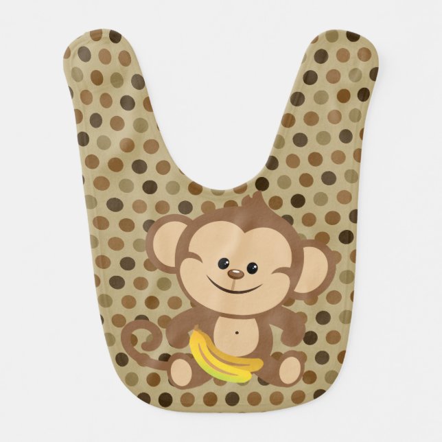 Brown Dotted Monkey With Banana Bib (Front)