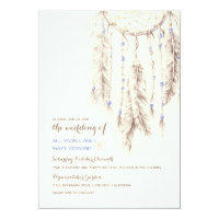 Brown Dreamcatcher Boho Wedding Invitation