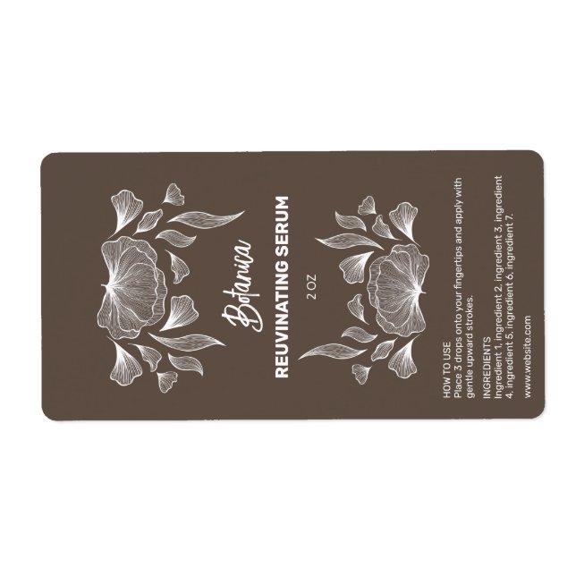 Brown Dropper Bottle Labels (Front)