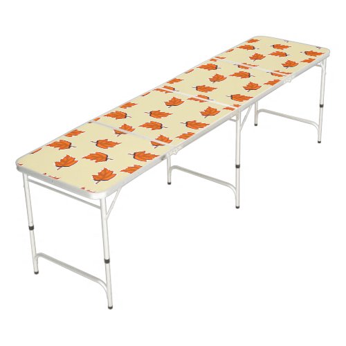 Brown dry leaves pattern beer pong table