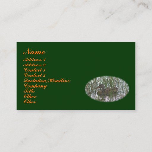Customizable Brown Duck Animal Business Card