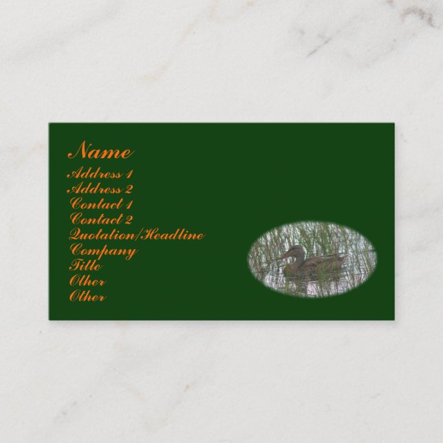 Brown Duck Animal Business Card (Front)