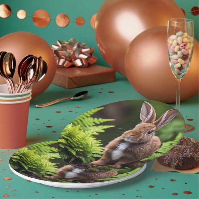 Brown Dwarf Bunny In The Fernery, Paper Plates (Multi)
