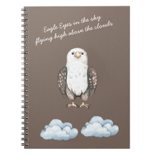 Brown Eagle Bird Clouds Poem Notebook