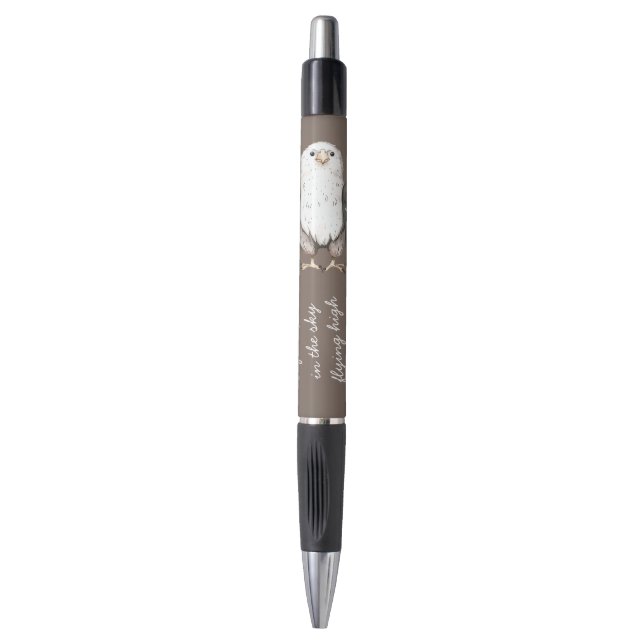 Brown Eagle Bird Clouds Poem Pen (Front Vertical)