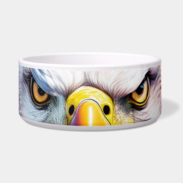 Brown Eagle Eyes, USA Flag  Bowl (Front)
