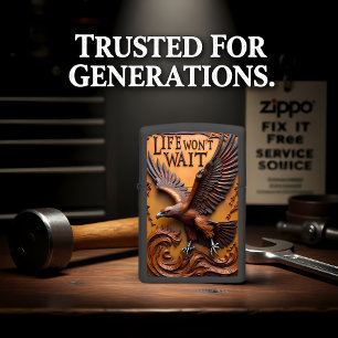 Brown Eagle Wings Spread Zippo Lighter