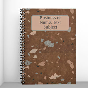 Brown & Earth Tone Marble Chips Terrazzo Pattern Notebook
