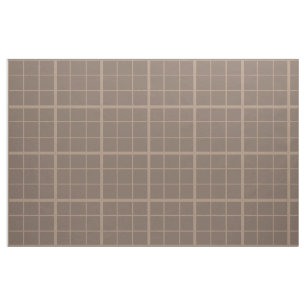 Brown Earth Tone Windowpane Check  Fabric