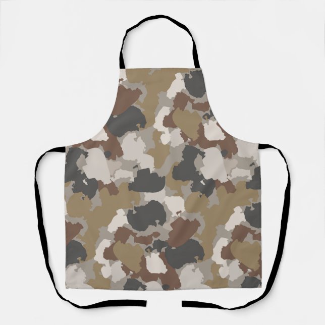 Brown Earth Tones Military Camouflage Apron (Front)