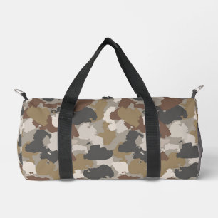 Brown Earth Tones Military Camouflage Duffle Bag