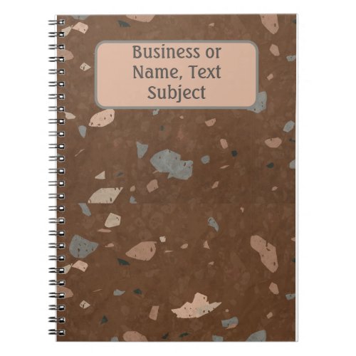 Brown  Earthtones Terrazzo Pattern Personalized Notebook