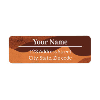 Brown Earthy Boho Abstract Name Mailing Address Label