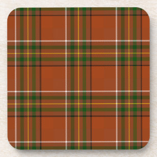 Brown Earthy Plaid Tartan  Beverage Coaster