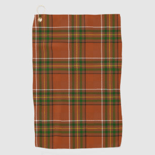 Brown Earthy Plaid Tartan Golf Towel