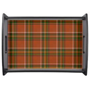 Brown Earthy Plaid Tartan  Serving Tray