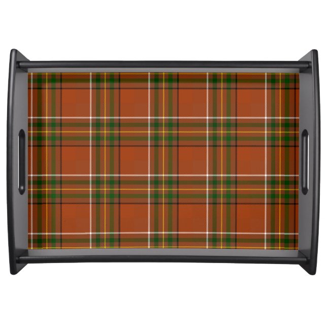 Brown Earthy Plaid Tartan  Serving Tray (Front)