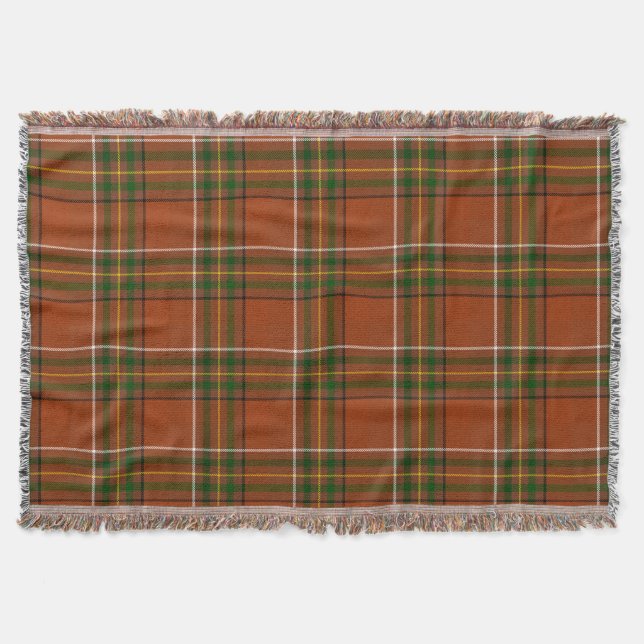 Brown Earthy Plaid Tartan  Throw Blanket (Front)