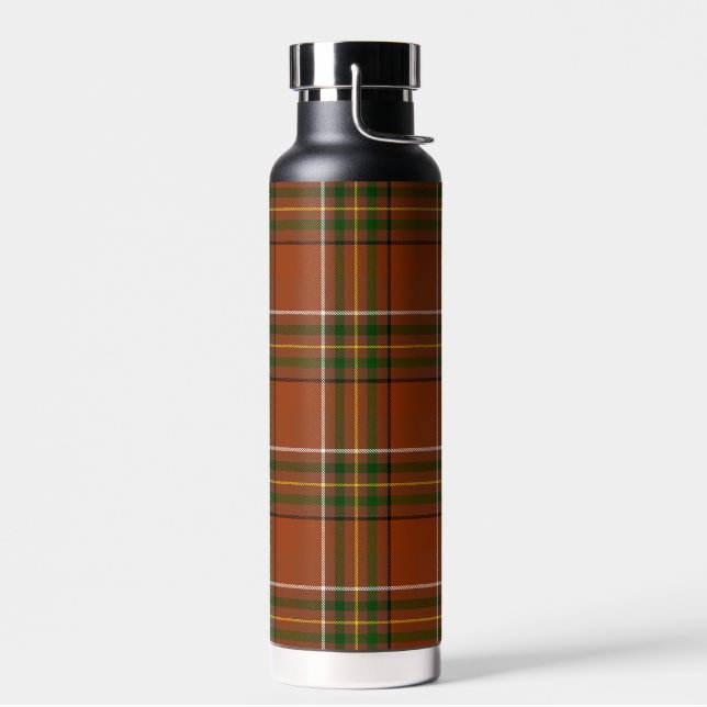 Brown Earthy Plaid Tartan  Water Bottle (Left)