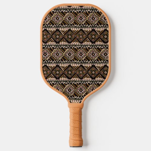 Brown Earthy Tones Mud Cloth Style  Pickleball Paddle