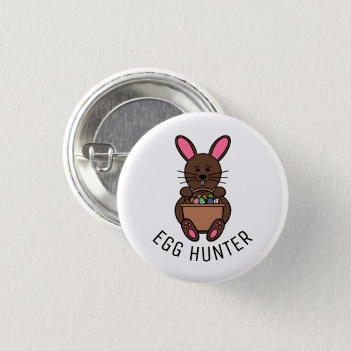 Brown Easter Bunny Egg Hunter Button