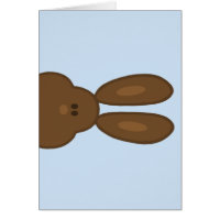 Brown Easter Bunny Face Greeting Card