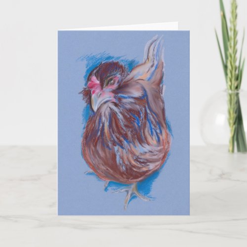 Brown Easter Egger Hen Holiday Card