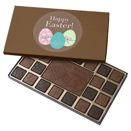 Brown Easter Eggs Happy Easter 45 Piece Box Of Chocolates (Opened)