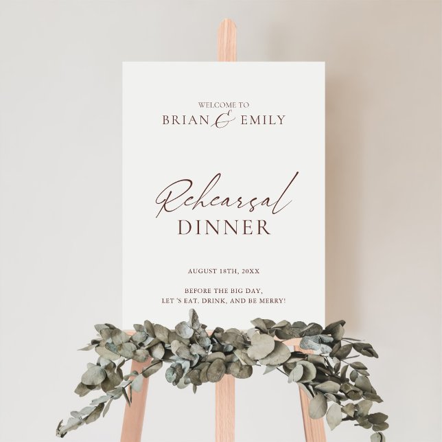 Brown & Ecru Simple Rehearsal Dinner Welcome Sign (Creator Uploaded)