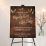 Brown Edison Lights Happily Ever After Party Sign